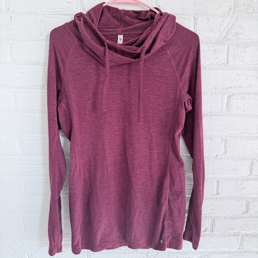 Moving‎ Comfort Size Small Womens Burgundy Drawstring Cowl Neck Athletic Hoodie